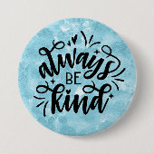 青い水色/常に優しい 缶バッジ (正面)
