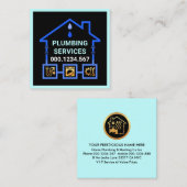青い水道管がホーム漏れ スクエア名刺 (正面/裏面)