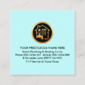 青い水道管がホーム漏れ スクエア名刺 (裏面)