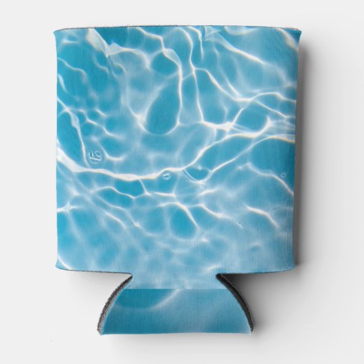 青い水面、自然抽象芸術 缶クーラー (正面)