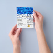 青い水、プールのクリーニ広告ング チラシ (手)