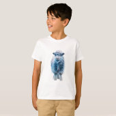 青い氷のような毛並みの子羊 キッズ Tシャツ (正面フル)