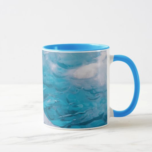 青い氷のクローズアップ マグカップ (右)
