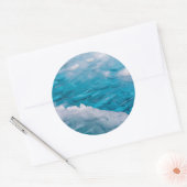 青い氷のクローズアップ ラウンドシール (封筒)