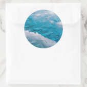 青い氷のクローズアップ ラウンドシール (バッグ)