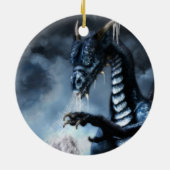 青い氷のドラゴンの休日のオーナメント セラミックオーナメント (裏面)