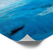 青い氷のポスター付き白黒の山 ポスター (角)