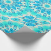 青い氷の女神、愛の抽象的な水晶 ラッピングペーパー (角)