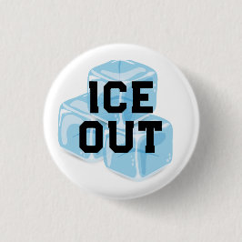 青い氷のICE OUT 缶バッジ