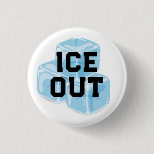 青い氷のICE OUT 缶バッジ