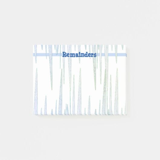 青い氷柱の残りポストイットノート ポストイット (正面)