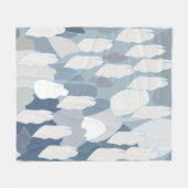 青い氷河の氷 フリースブランケット (正面(横))