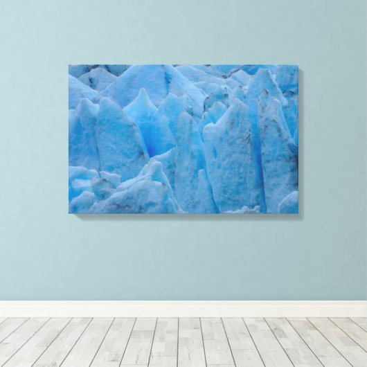 青い氷河 キャンバスプリント (インサイチュ (ウッドフロア))