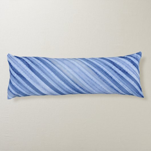 青い氷淡い色のストライプの ボディピロー (裏面)