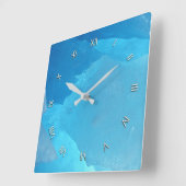 青い氷 スクエア壁時計 (傾斜)