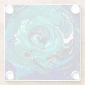 青い永遠 |抽象芸術アート ガラスコースター (裏面)