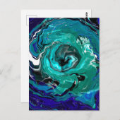 青い永遠 |抽象芸術アート ポストカード (正面/裏面)