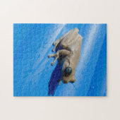 青い池に浮かぶミルクカエル ジグソーパズル (横)