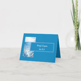 青い沿岸のバイブ折り畳みサンキューカード サンキューカード