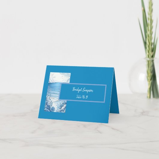 青い沿岸のバイブ折り畳みサンキューカード サンキューカード (正面)