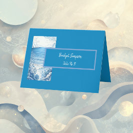 青い沿岸のバイブ折り畳みサンキューカード サンキューカード