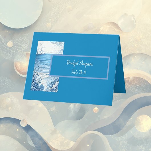 青い沿岸のバイブ折り畳みサンキューカード サンキューカード