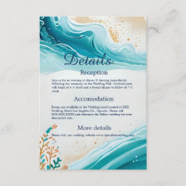 青い沿岸の結婚雰囲気の囲いカード エンクロージャーカード