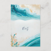 青い沿岸の結婚雰囲気の囲いカード エンクロージャーカード (裏面)