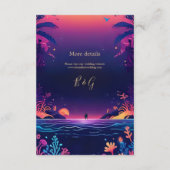 青い沿岸の結婚雰囲気の囲いカード エンクロージャーカード (裏面)