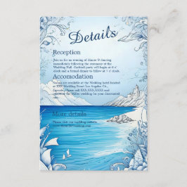 青い沿岸の結婚雰囲気の囲いカード エンクロージャーカード