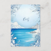 青い沿岸の結婚雰囲気の囲いカード エンクロージャーカード (裏面)