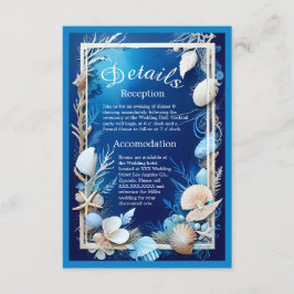 青い沿岸の結婚雰囲気の囲いカード エンクロージャーカード