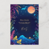 青い沿岸の結婚雰囲気の囲いカード エンクロージャーカード (裏面)