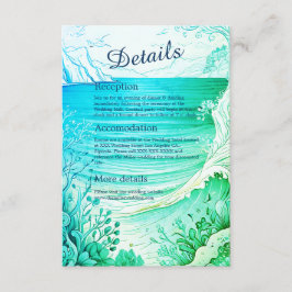 青い沿岸の結婚雰囲気の囲いカード エンクロージャーカード