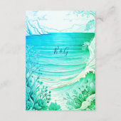 青い沿岸の結婚雰囲気の囲いカード エンクロージャーカード (裏面)