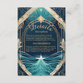 青い沿岸の結婚雰囲気の囲いカード エンクロージャーカード