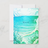 青い沿岸のvibe結婚式rsvpカード 出欠カード (裏面)