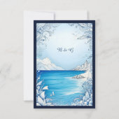 青い沿岸のvibe結婚式rsvpカード 出欠カード (裏面)