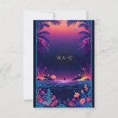 青い沿岸のvibe結婚式rsvpカード 出欠カード (裏面)