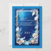 青い沿岸ビブ結婚式招待状 (裏面)