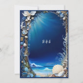 青い沿岸ビブ結婚式招待状 (裏面)