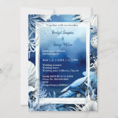 青い沿岸ビブ結婚式招待状 (正面)