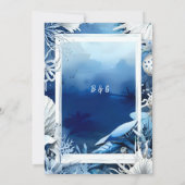 青い沿岸ビブ結婚式招待状 (裏面)