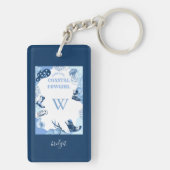 青い沿岸女性のカーボーイ キーホルダー (裏面)