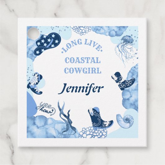 青い沿岸女性のカーボーイ フェイバータグ (正面)