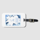 青い沿岸女性のカーボーイ ラゲッジタグ (正面横)