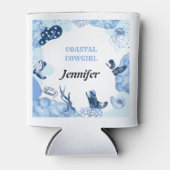 青い沿岸女性のカーボーイ 缶クーラー (正面)