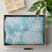 青い沿岸白い珊瑚及び貝殻 薄葉紙 (ギフト)