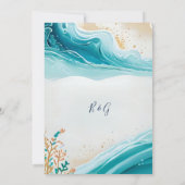 青い沿岸結婚のvibeの安全な日付招待状 招待状 (裏面)