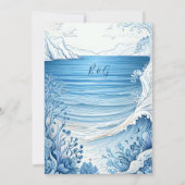 青い沿岸結婚のvibeの安全な日付招待状 招待状 (裏面)
